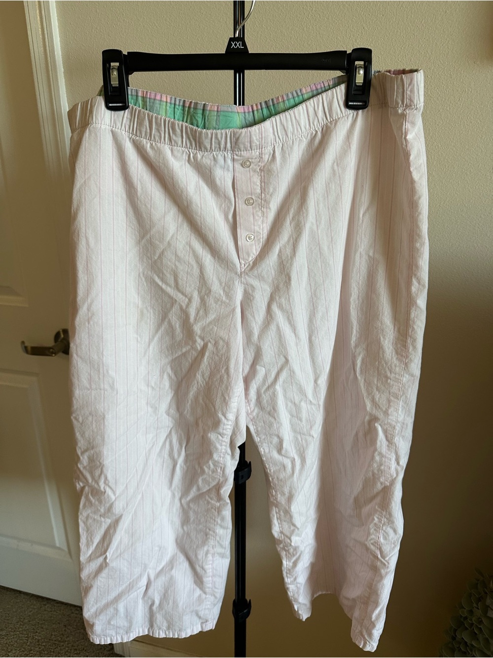 GAP 100% Cotton White/Pink Pinstripe Lounge Pants